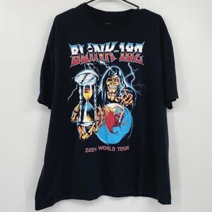 Blink-182 2024 World Tour Graphic T-Shirt Black XXL One More Time Band Tee